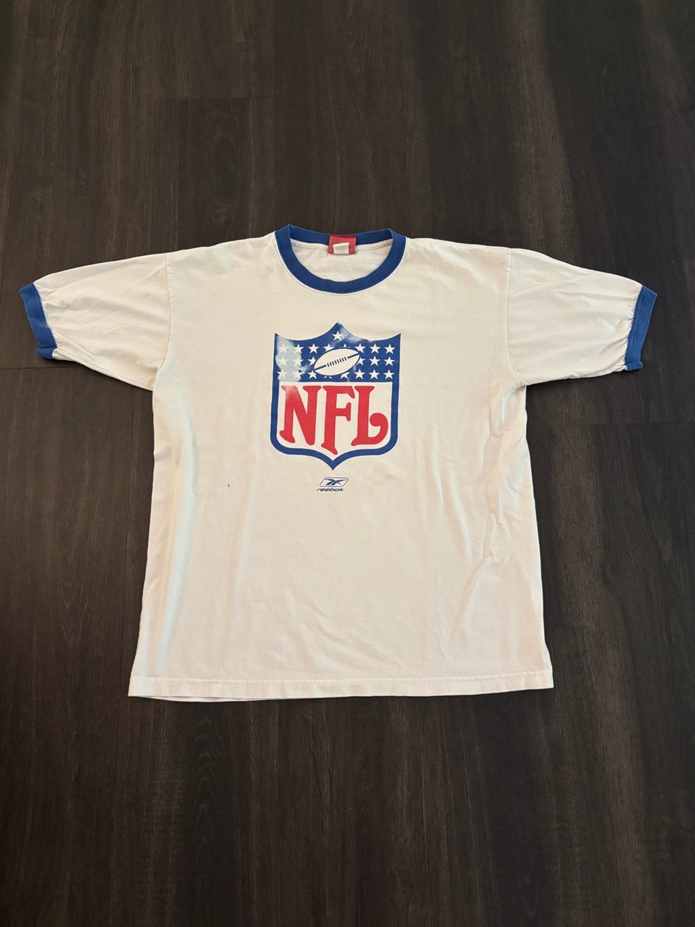 Vintage NFL Reebok Ringer style T-shirt Size XL Made in the USA